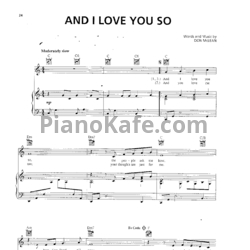 Ноты Don McLean - And I love you so