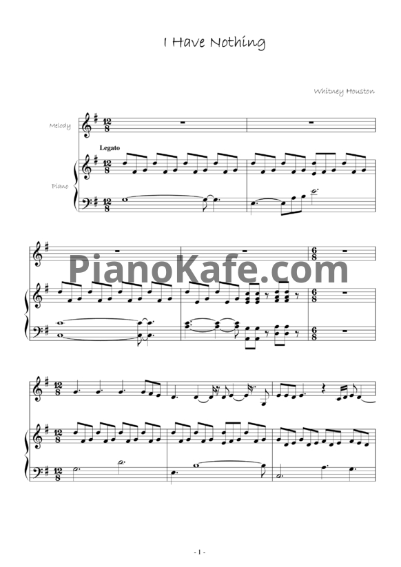 Ноты Яна Башкирева - I have nothing - PianoKafe.com