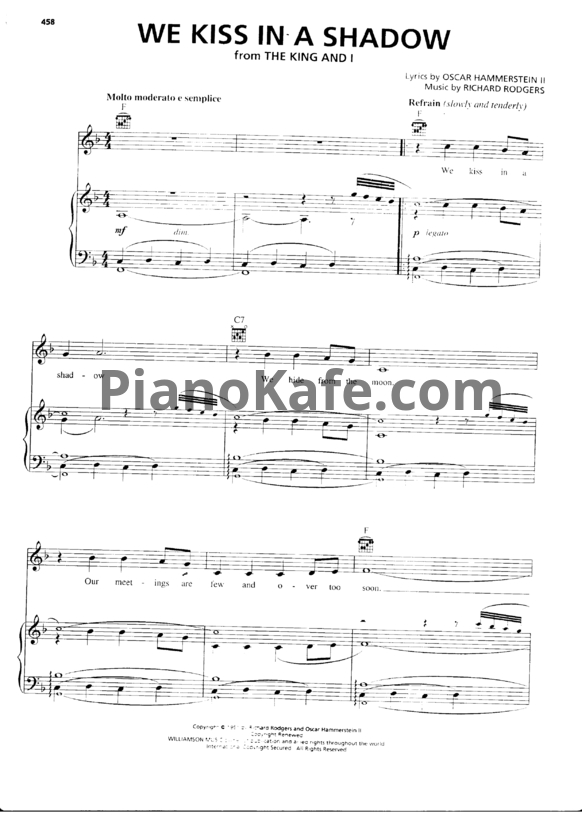 Ноты Richard Rodgers - We kiss in a shadow - PianoKafe.com