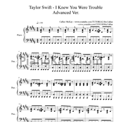 Ноты Taylor Swift - I knew you were trouble - предпросмотр