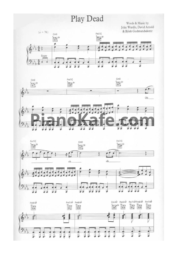Ноты Bjork - Play dead - PianoKafe.com