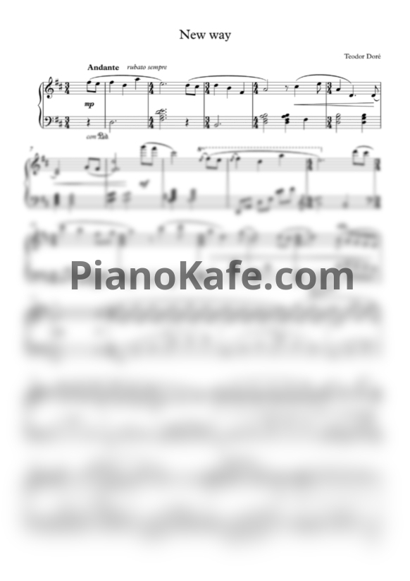 Ноты Фёдор Бирючев aka Teodor Doré - New way - PianoKafe.com