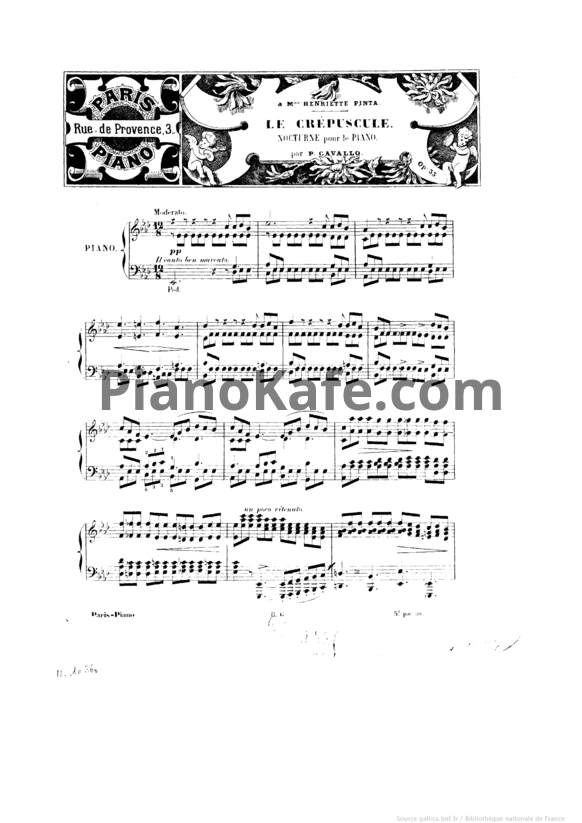 Ноты Peter Cavallo - Le Crépuscule, Op. 33 - PianoKafe.com
