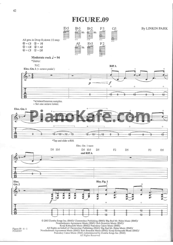 Ноты Linkin Park - Figure.09 - PianoKafe.com