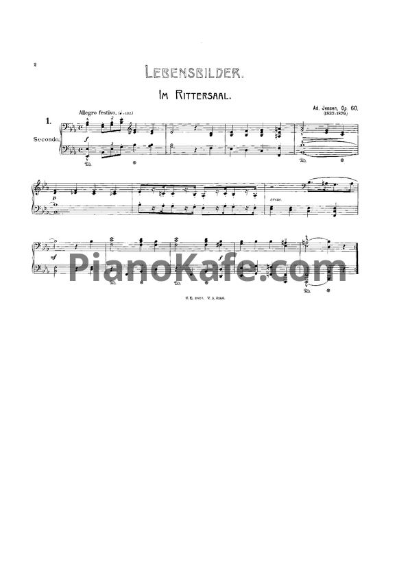 Ноты А. Йенсен - Картинки из жизни для фортепиано в 4 руки (Op. 60) - PianoKafe.com