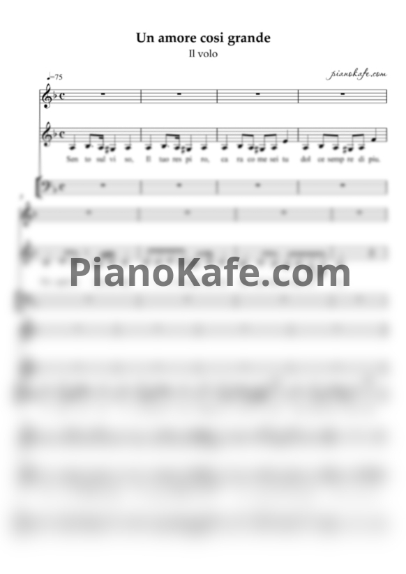 Ноты Il volo - Un amore cosi grande (Хоровая партитура) - PianoKafe.com