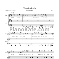 Ноты LSD feat. Sia, Diplo, Labrinth - Thunderclouds (Версия 2) - предпросмотр
