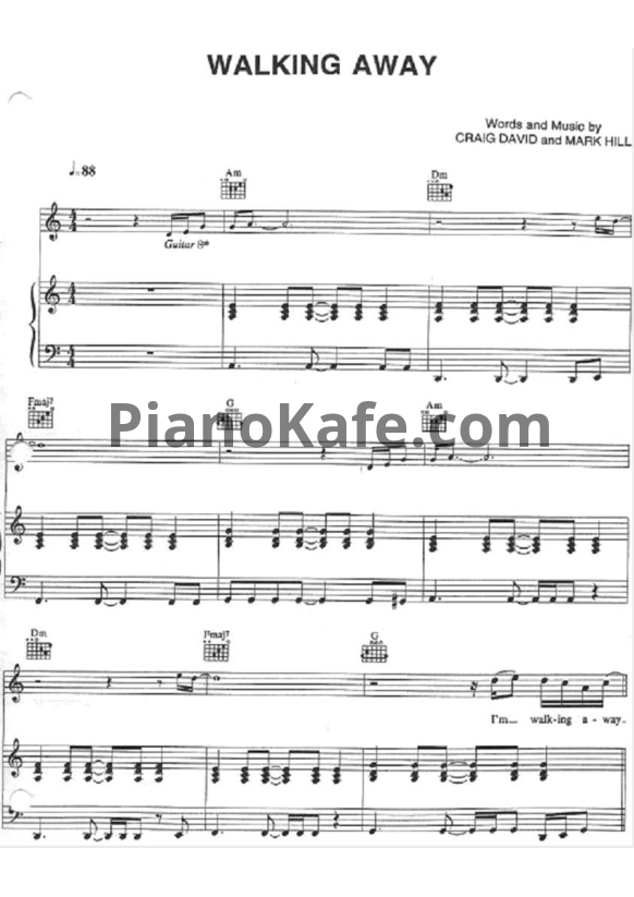 Ноты Craig David - Walking away - PianoKafe.com