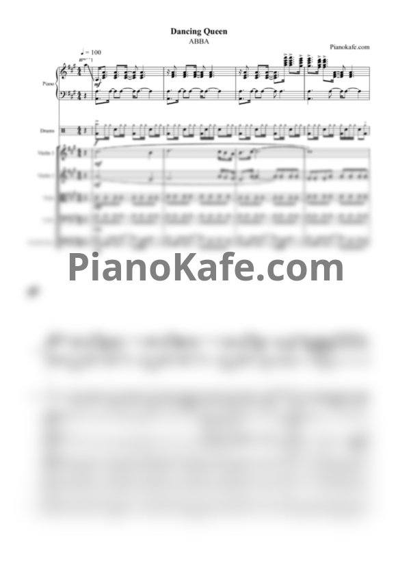 Ноты ABBA - Dancing queen (Партитура и партии) - PianoKafe.com