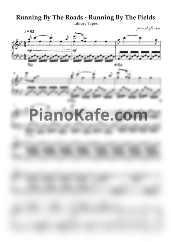 Ноты Library Tapes - Running by the roads, running by the fields (Solo piano) - PianoKafe.com