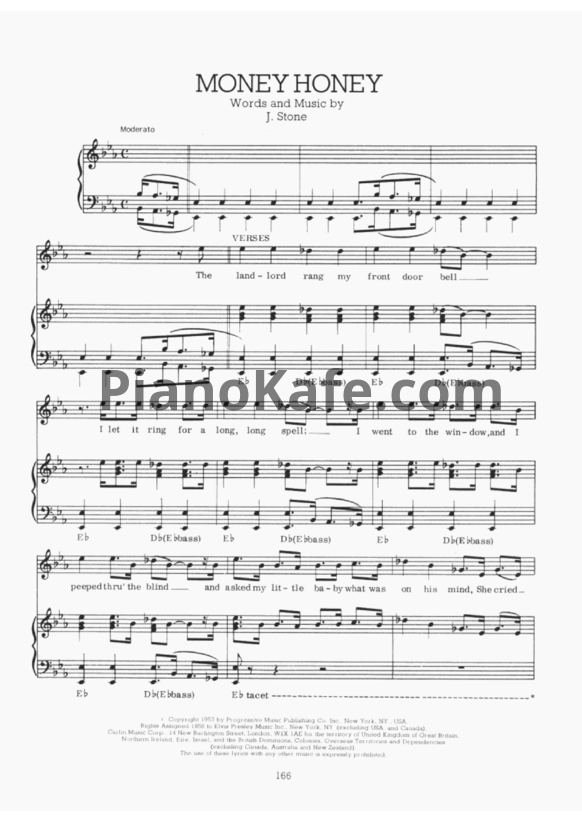 Ноты Elvis Presley - Money honey - PianoKafe.com