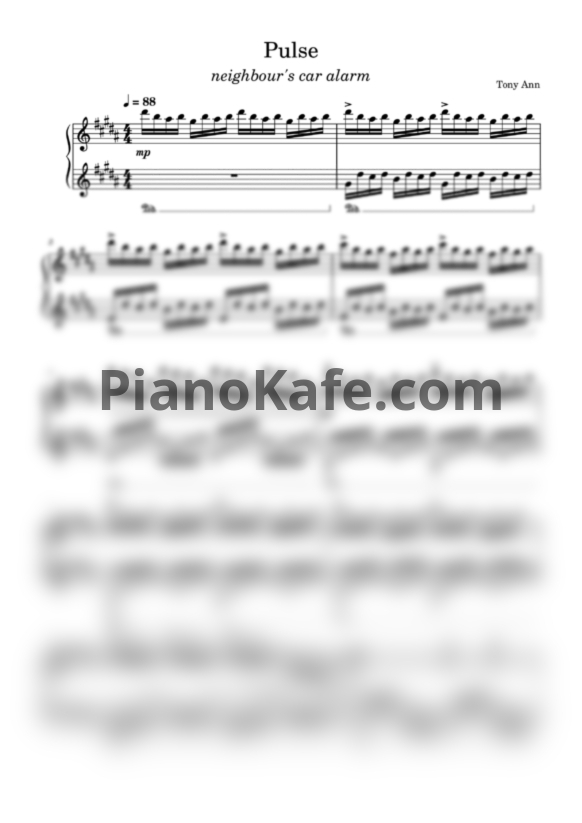 Ноты Tony Ann - Pulse - PianoKafe.com