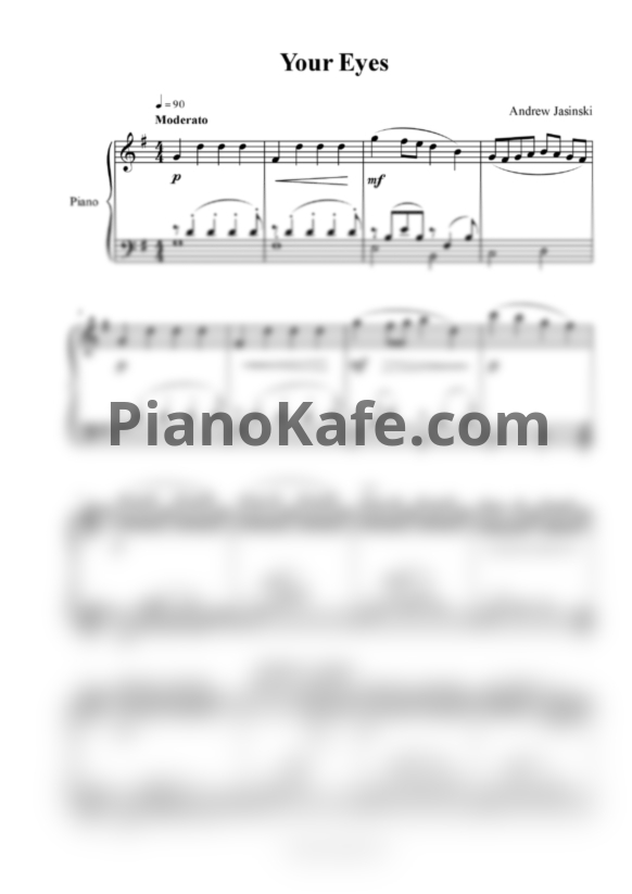 Ноты Andrew Jasinski - Your eyes  - PianoKafe.com