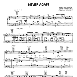 Ноты Justin Timberlake - Never again - предпросмотр