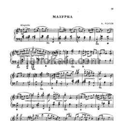 Ноты А. Попов - Мазурка - предпросмотр