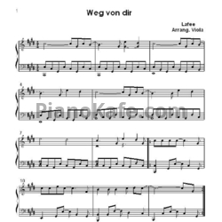 Ноты Lafee - Weg von dir - предпросмотр