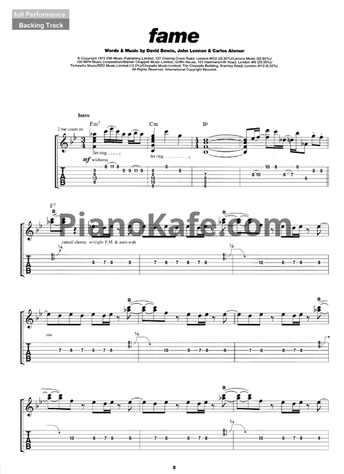 Ноты David Bowie - Play guitar with (Книга нот) - PianoKafe.com