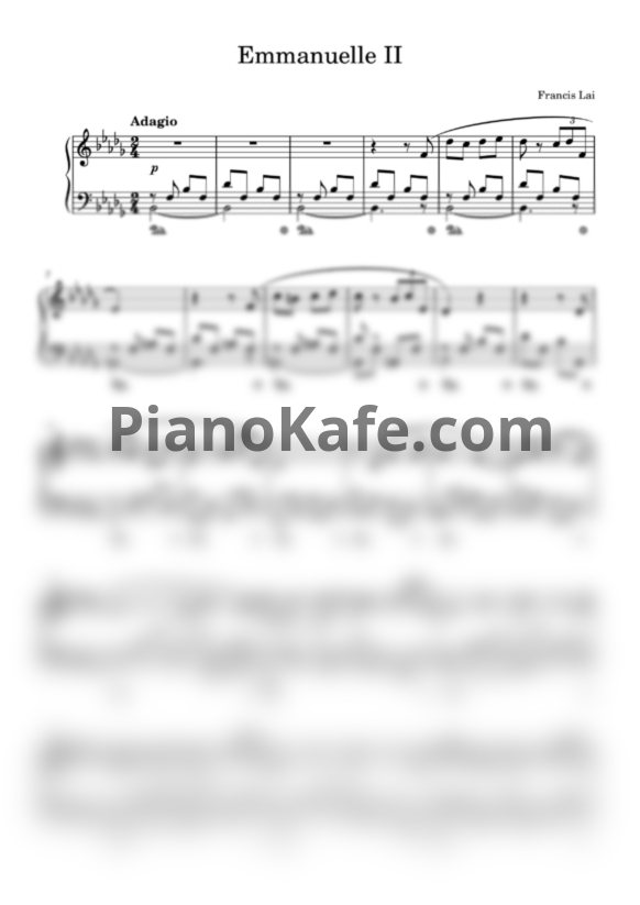 Ноты Francis Lai - Emmanuelle II - PianoKafe.com