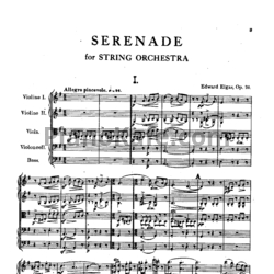 Ноты Эдуард Элгар - Серенада для струнного оркестра Ми минор (Op. 20) - предпросмотр