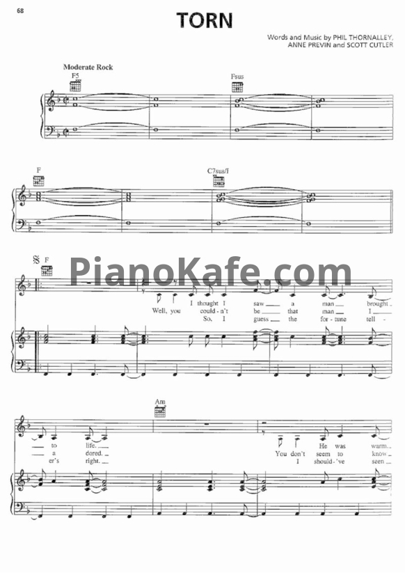 Ноты Natalie Imbruglia - Torn - PianoKafe.com