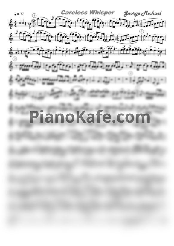 Ноты George Michael - Careless whisper (Итальянская версия) - PianoKafe.com