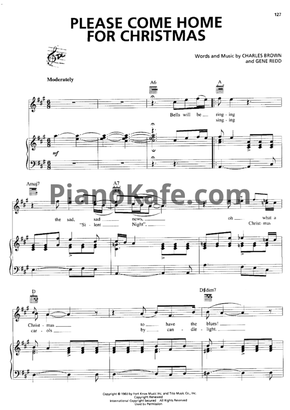 Ноты The Eagles - Please come home for Christmas - PianoKafe.com