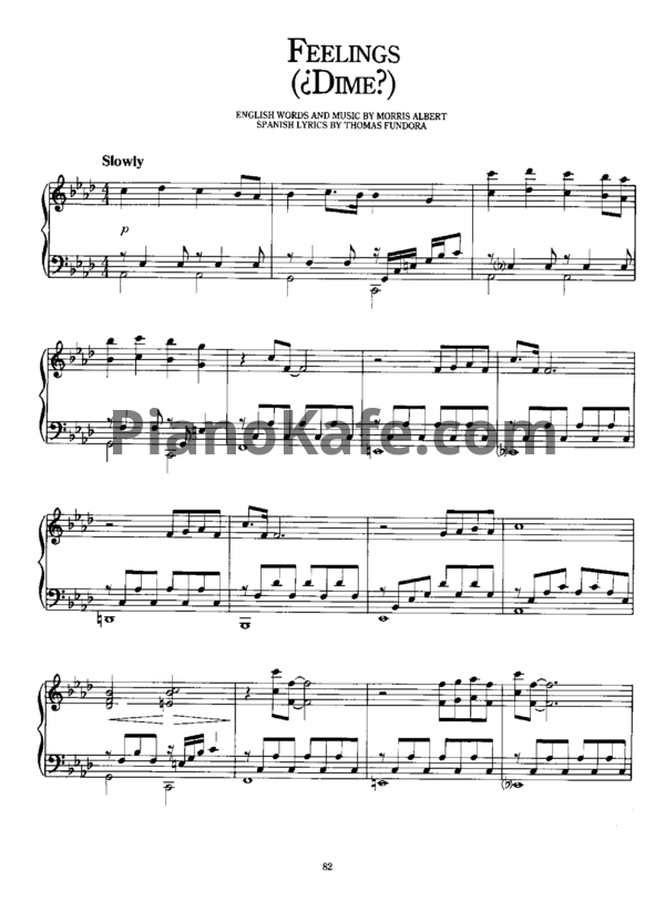 Ноты Richard Clayderman - Feelings - PianoKafe.com
