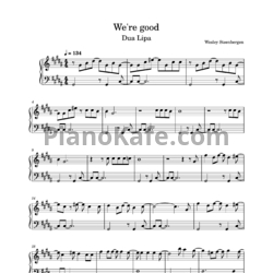 Ноты Dua Lipa - We're good - предпросмотр
