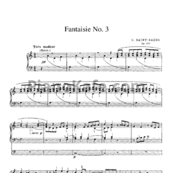 Ноты Камиль Сен-Санс - Фантазия №3 для органа (Op. 157) - предпросмотр