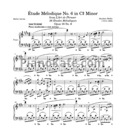 Ноты Стефан Хеллер - Мелодический этюд (Op. 16, №6) до-диез минор - предпросмотр