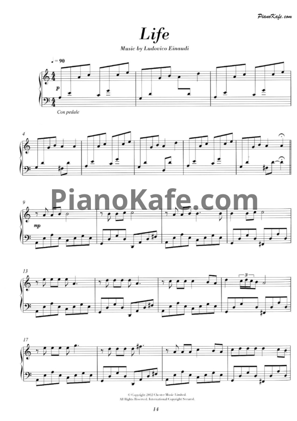 Ноты Ludovico Einaudi - Life - PianoKafe.com