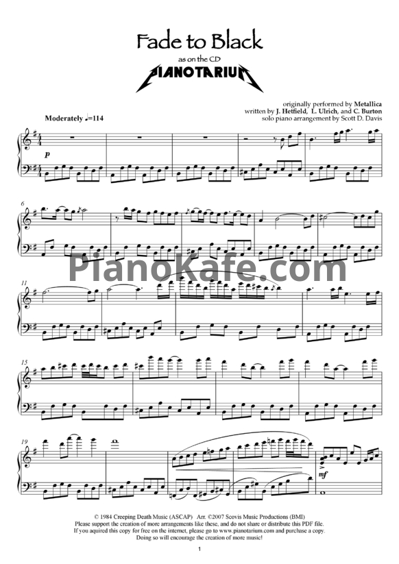 Ноты Scott D. Davis - Solo piano (Книга нот) - PianoKafe.com