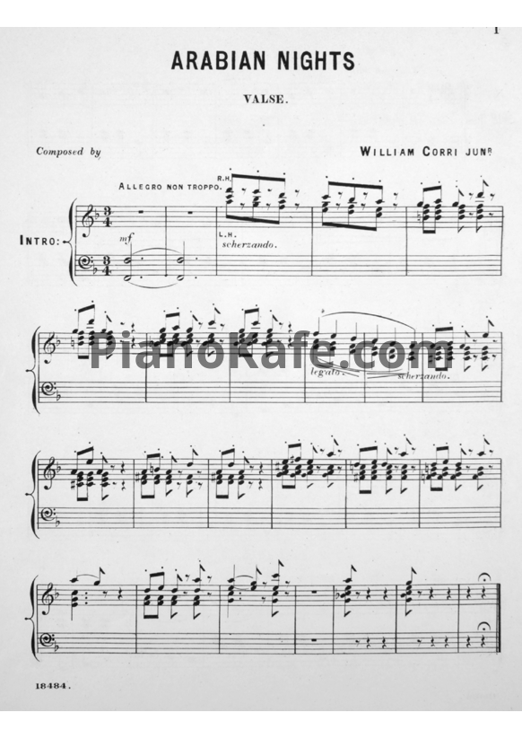 Ноты William Corri junior - Arabian nights waltz - PianoKafe.com