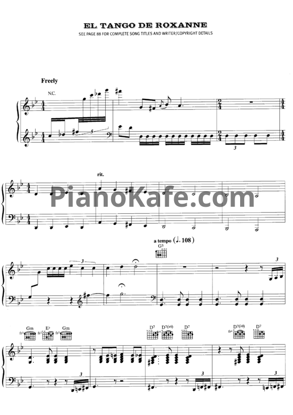 Ноты Ewan McGregor, Jacek Koman - El tango de Roxanne - PianoKafe.com