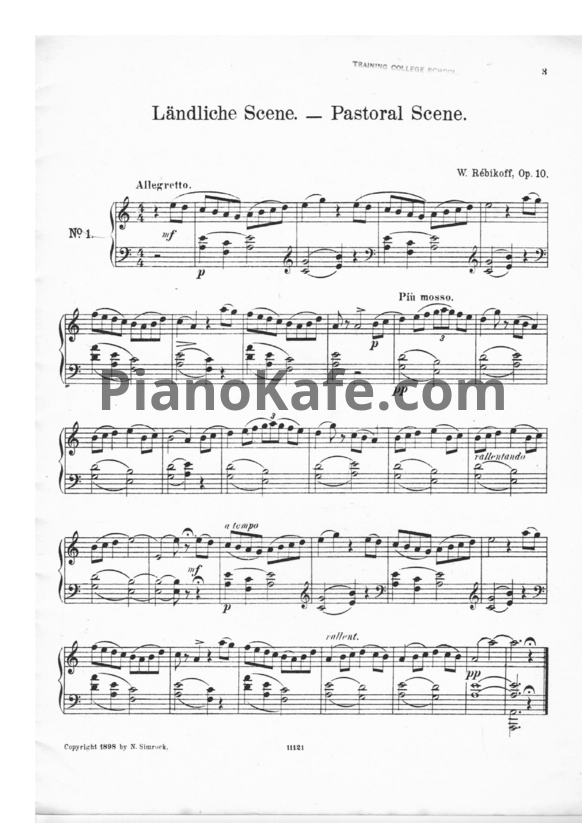 Ноты Владимир Ребиков - Эскизы настроения (Op. 10) - PianoKafe.com