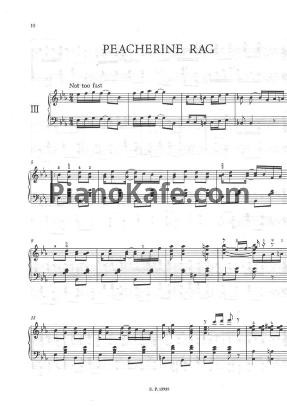 Ноты Scott Joplin - Peacherine rag - PianoKafe.com