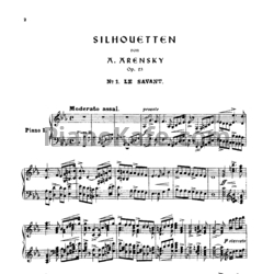 Ноты Антон Аренский - Сюита для оркестра (или двух фортепиано) №2 "Силуэты" - предпросмотр