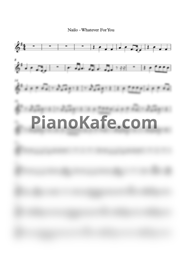 Ноты Nailo - Whatever for you - PianoKafe.com