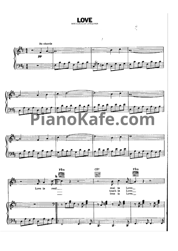 Ноты John Lennon - Love - PianoKafe.com
