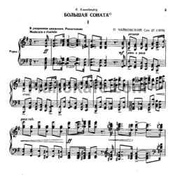 Ноты П. Чайковский - Большая соната соль мажор (Op. 37a) - предпросмотр