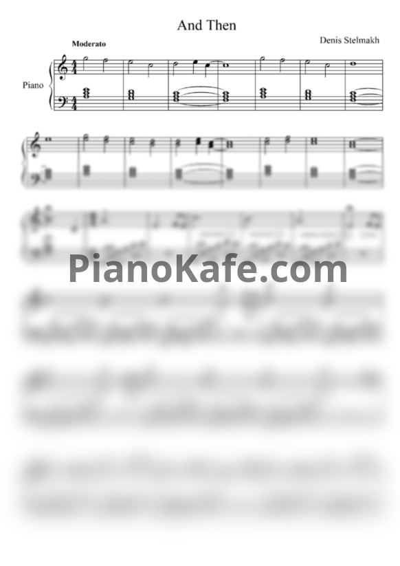 Ноты Denis Stelmakh - And then - PianoKafe.com