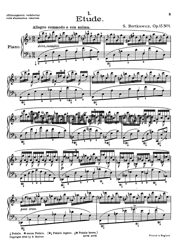 Ноты С. Борткевич - Десять этюдов (Op. 15) - PianoKafe.com