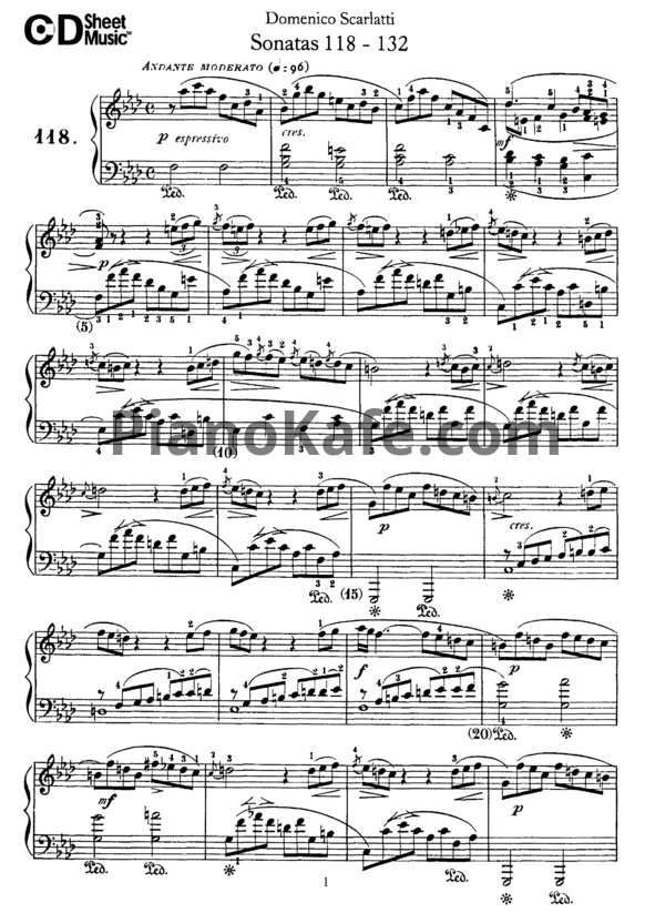 Ноты Д. Скарлатти - Сонаты 118-132 - PianoKafe.com