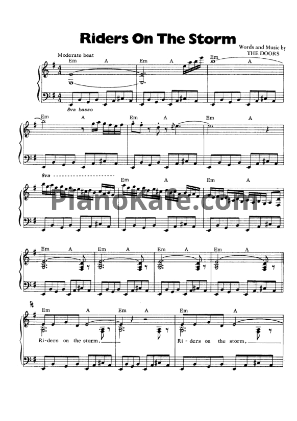 Ноты The Doors - Riders on the storm - PianoKafe.com