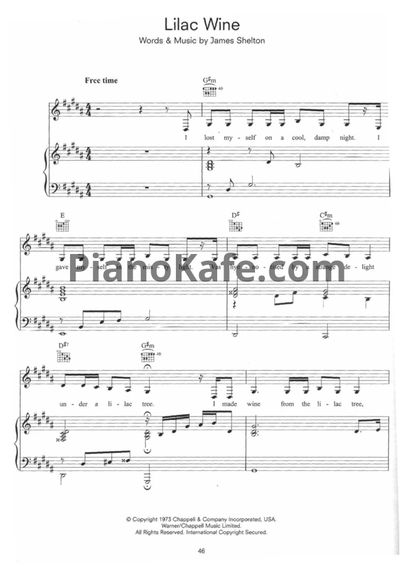 Ноты Katie Melua - Lilac wine - PianoKafe.com