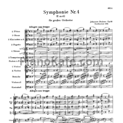 Ноты И. Брамс - Симфония №4 ми минор (Op. 98) - предпросмотр