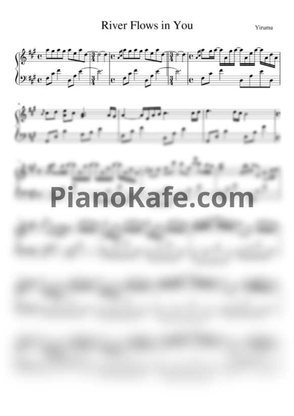 Ноты Yiruma - River flows in you (Переложение Дины Ярош) - PianoKafe.com