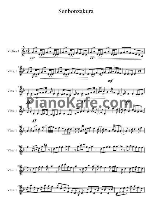 Ноты Lindsey Stirling - Senbonzakura - PianoKafe.com