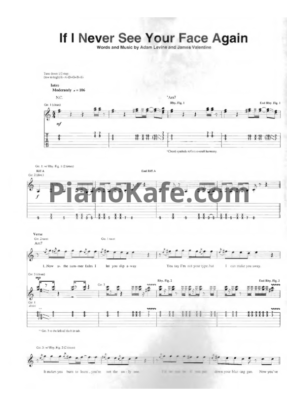 Ноты Maroon 5 - It won't be soon before long (Книга нот) - PianoKafe.com