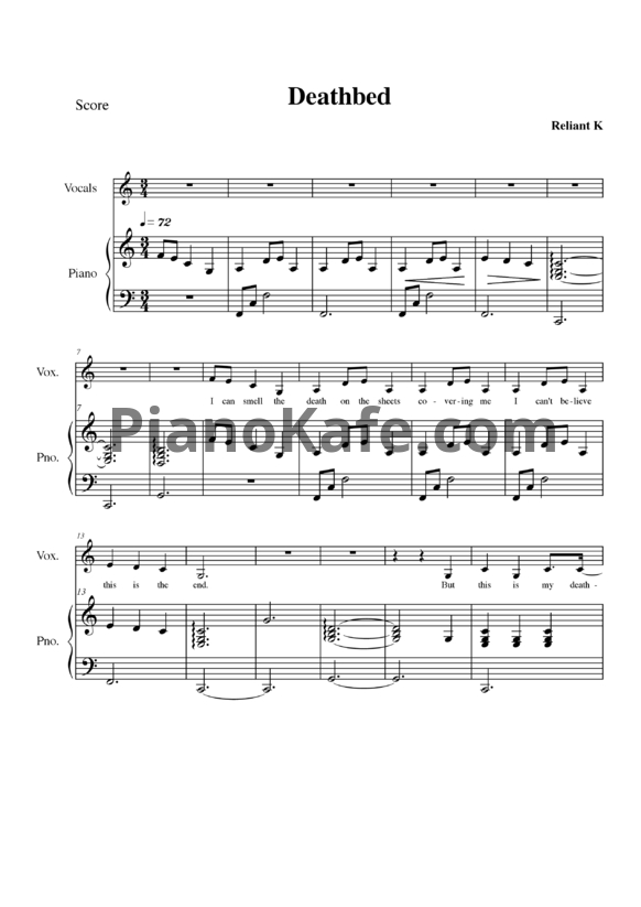 Ноты Relient K - PianoKafe.com